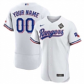 Men's Texas Rangers Active Player Custom White 2023 World Series Flex Base Stitched Baseball Jersey,baseball caps,new era cap wholesale,wholesale hats